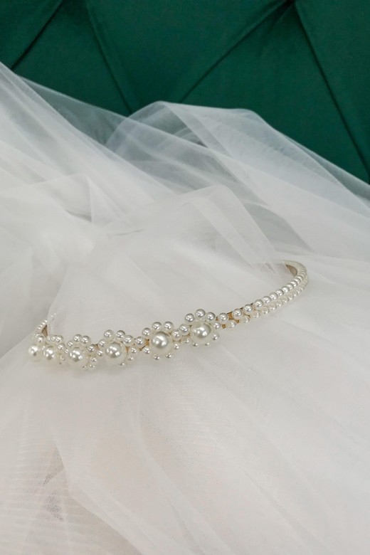 Свадебное платье Ободок жемчуг мелкий , 