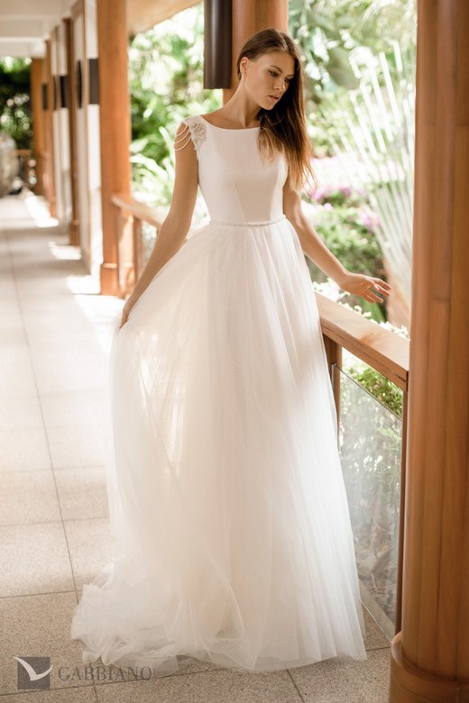 Свадебное платье Ордесса А-силуэт, С открытой спиной, Простые