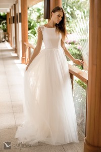 Свадебное платье Ордесса А-силуэт, С открытой спиной, Простые