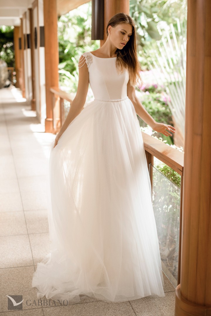 Свадебное платье Ордесса А-силуэт, Простые, С открытой спиной