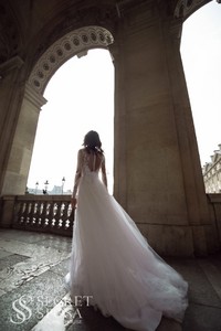 Свадебное платье Венера А-силуэт, Со шлейфом, Без корсета