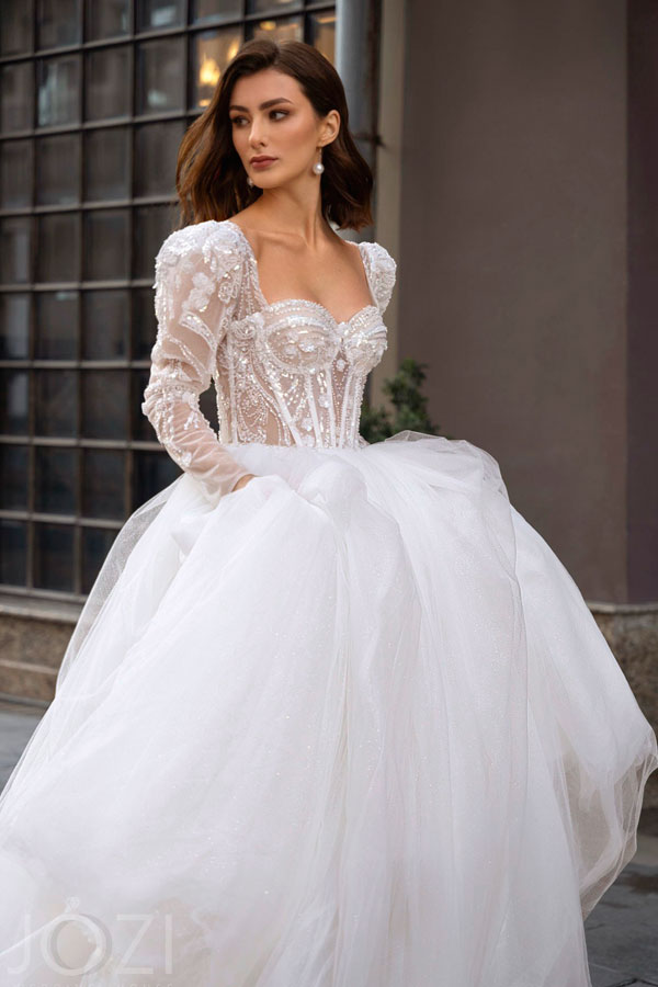 свадебное платье с длинным рукавом
